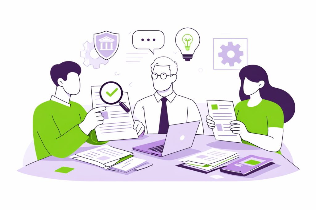 Zusammenarbeit mit Experten / Kammern (Beratungsgespräch, Austausch von Unterlagen)